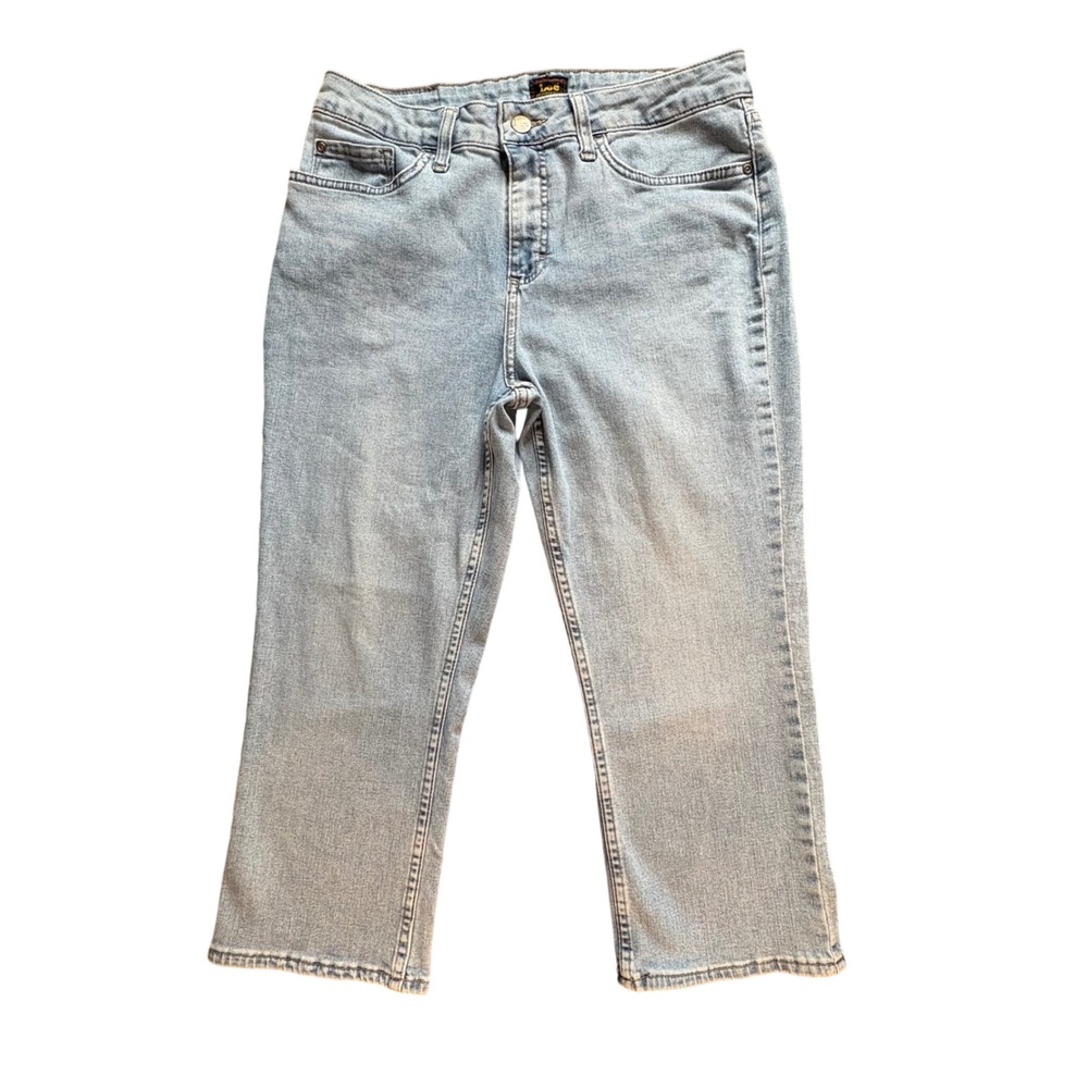 Lee Cropped Jeans Womens 10M Light Wash Blue Excellent Denim Capris 4117